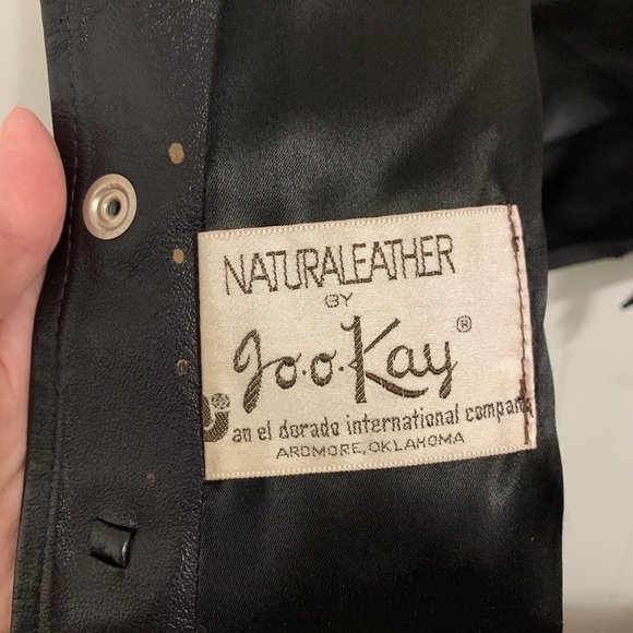 Vintage Natural Leather Joo Kay Black Biker Vest - Picture 6 of 6